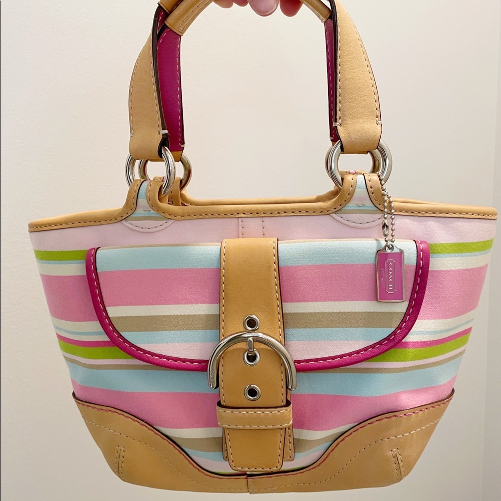Coach Hampton Striped Handbag